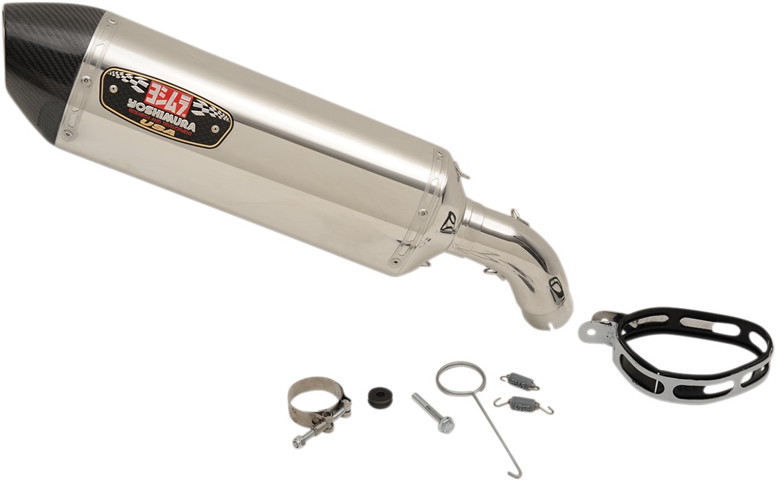 Yoshimura R77 Stainless Slip-On Exhaust Silver Fits 14-19 Suzuki V-Strom 1000 - Click Image to Close