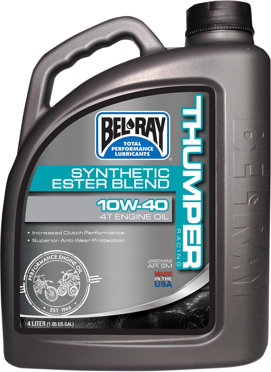 BEL-RAY THUMPER RACING SYNTHETIC - OIL THUMPRBLEND 4T 10W-40 - Click Image to Close