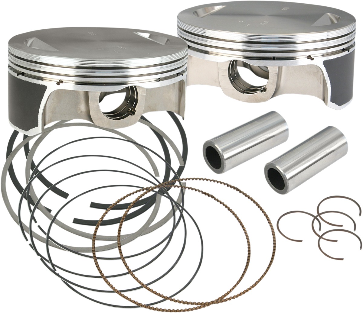 S&S Forged Piston Set 4-1/8" Std Flat Top for S&S Engines - Click Image to Close