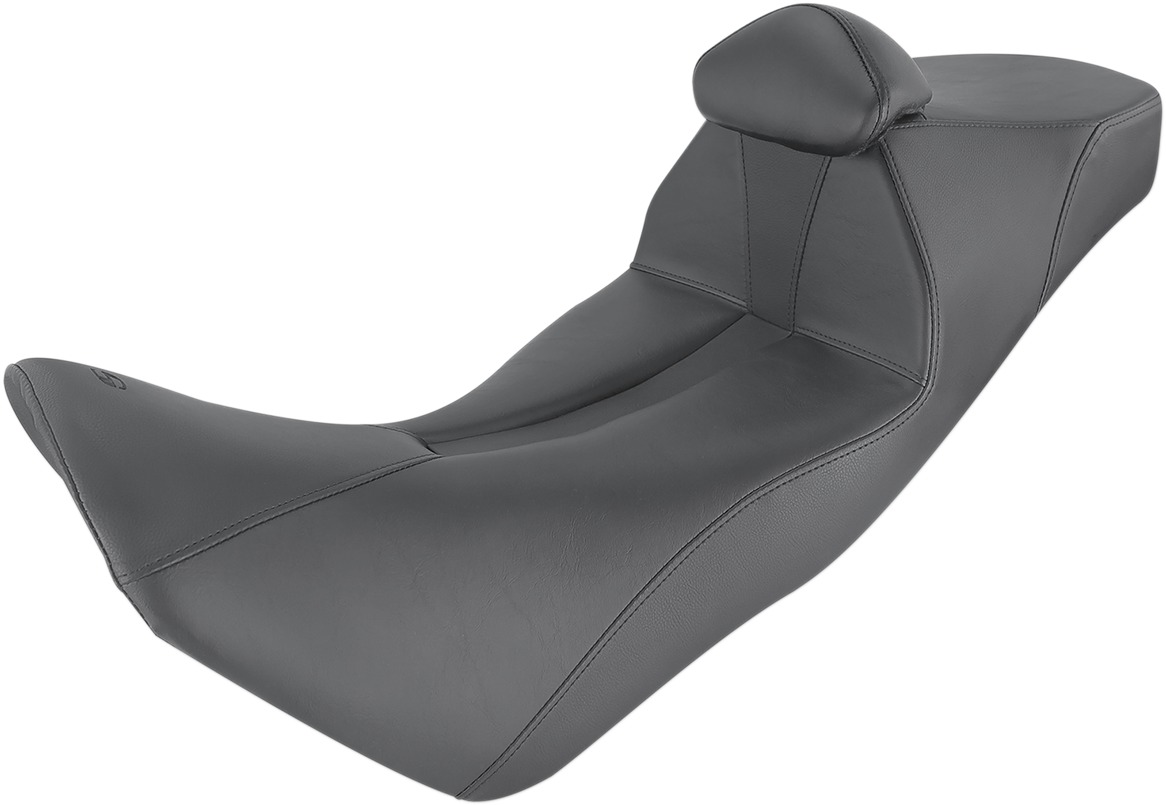 Adventure Track Stitched 2-Up Seat Black Low w/Backrest - Africa Twin - Click Image to Close
