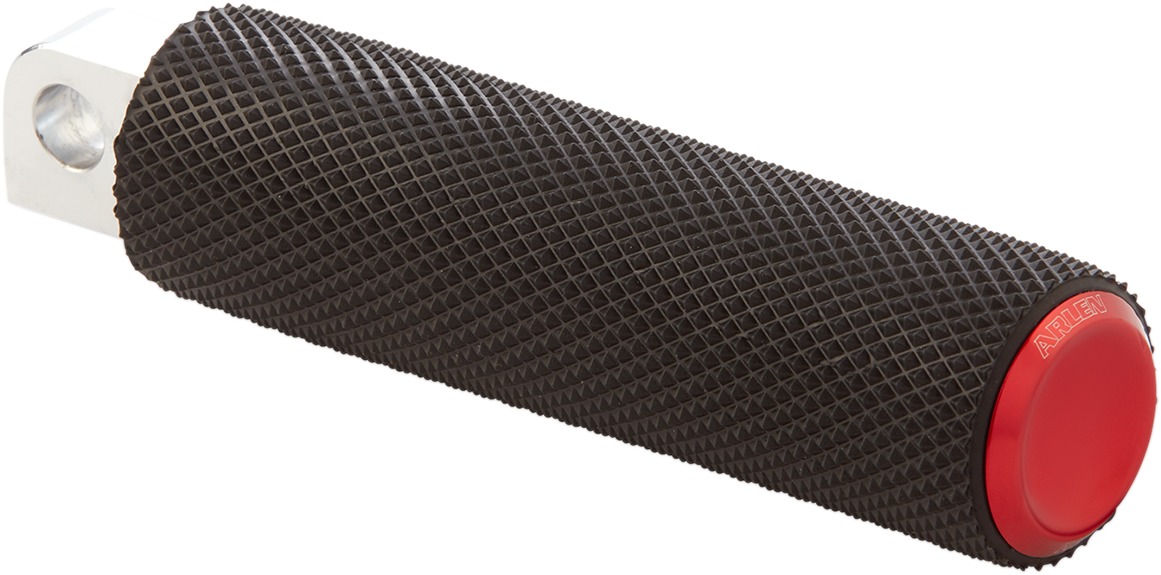 Arlen Ness Knurled Red Male Mount Footpegs - Click Image to Close