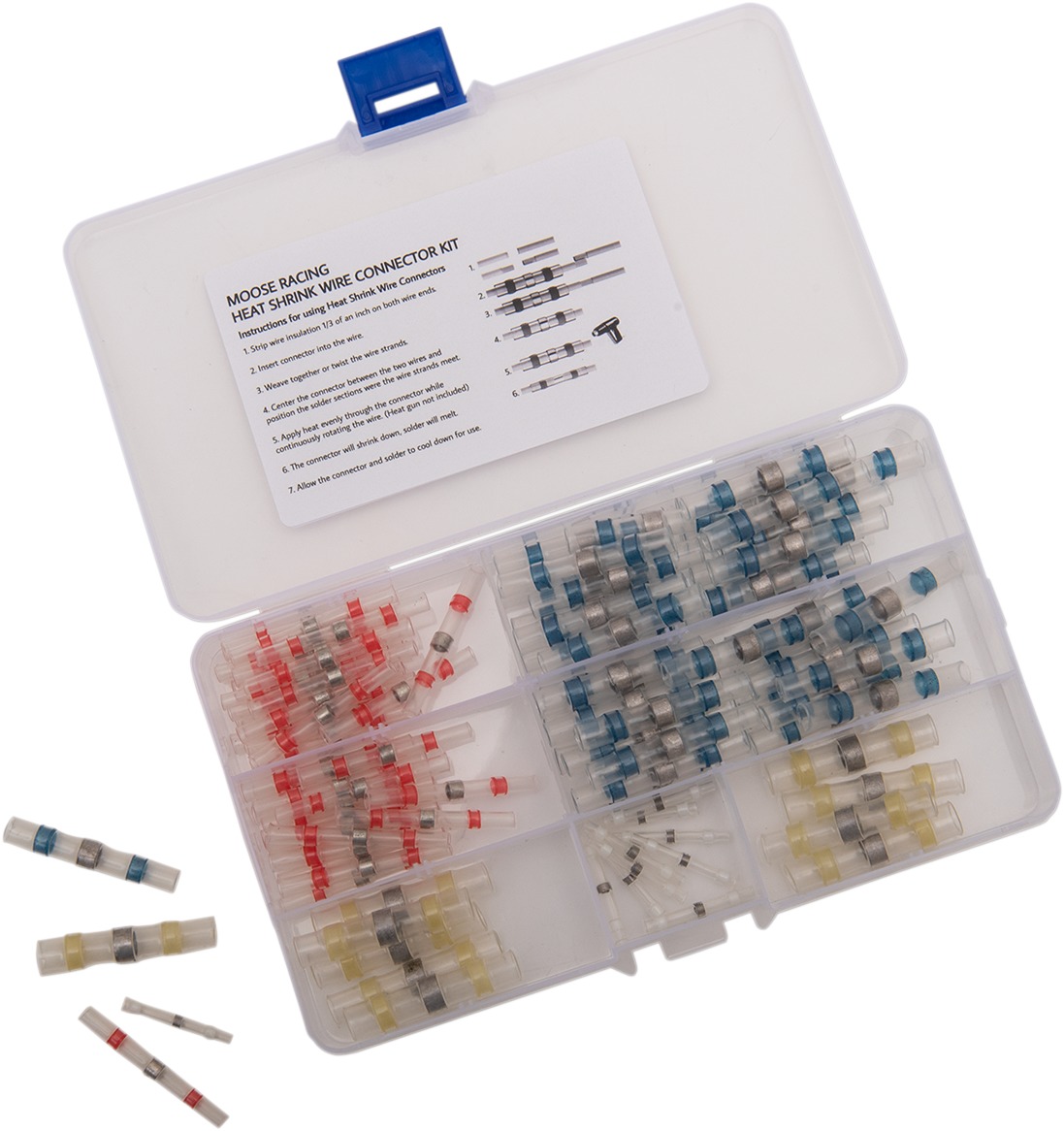 Moose Offroad 100 Piece Heat Shrink Wire Connector Kit - 100 piece waterproof wire connector kit - Click Image to Close