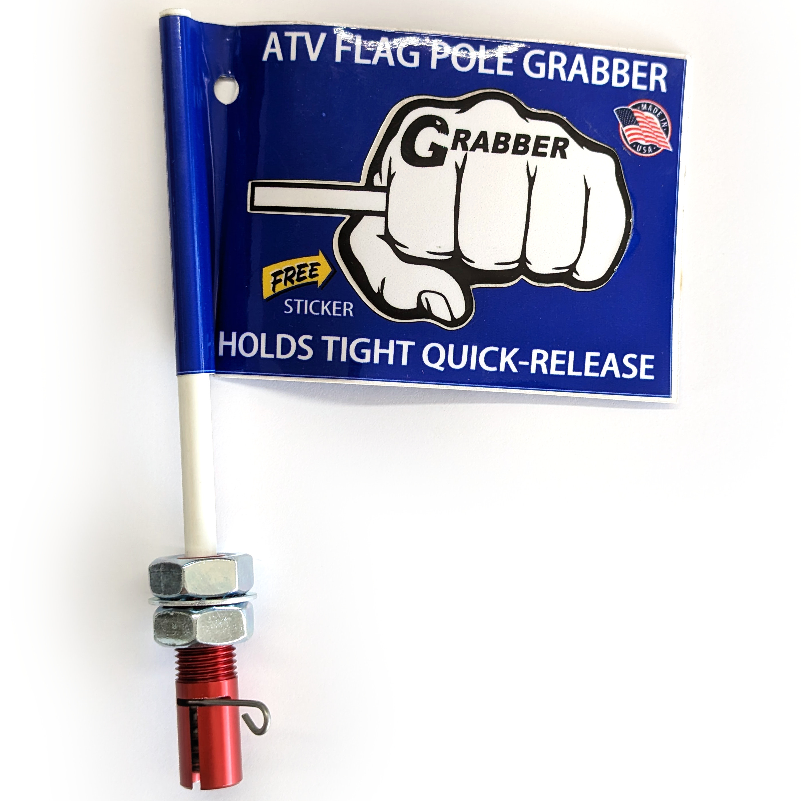 The "Flag Grabber" - Red Quick Release Whip Flag Pole Mount - 1/4" - Click Image to Close