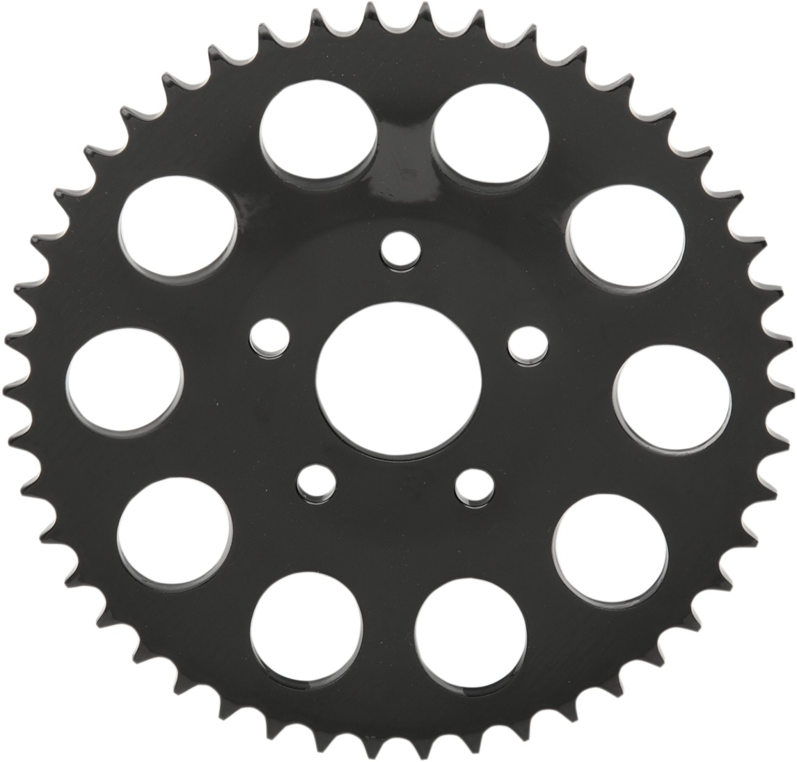 Carbon Steel 46T Drive Sprocket Gloss Black Offset 0.46" - Click Image to Close