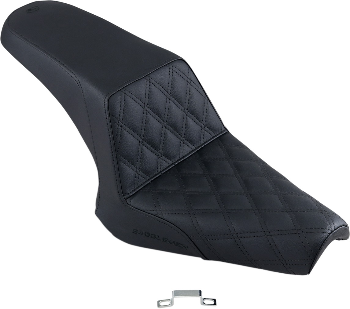 Step-Up Front Lattice Stitch 2-Up Seat - Black - For 13-19 Yamaha XVS950 Bolt - Click Image to Close