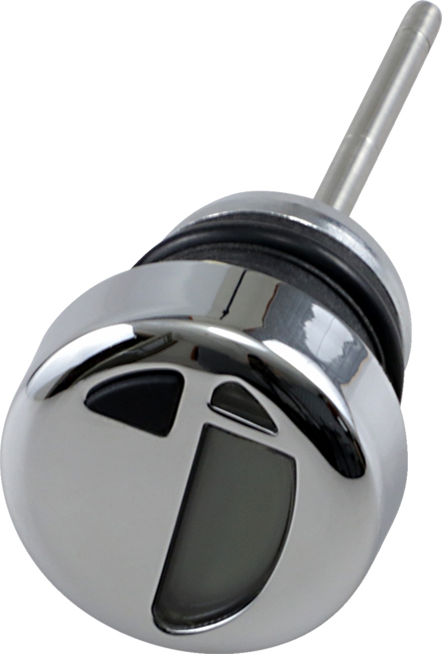 Drag Specialties LCD Oil Temperature Gauge Black Chrome For Harley Softail - Oil temp gauge for Harley-Davidson Softail models - Click Image to Close