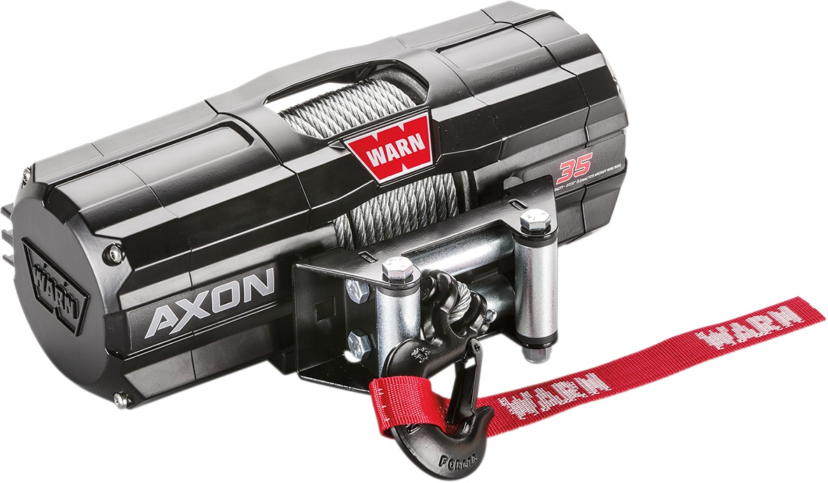 Warn AXON 3500 Winch with Wire Rope - Black - Click Image to Close