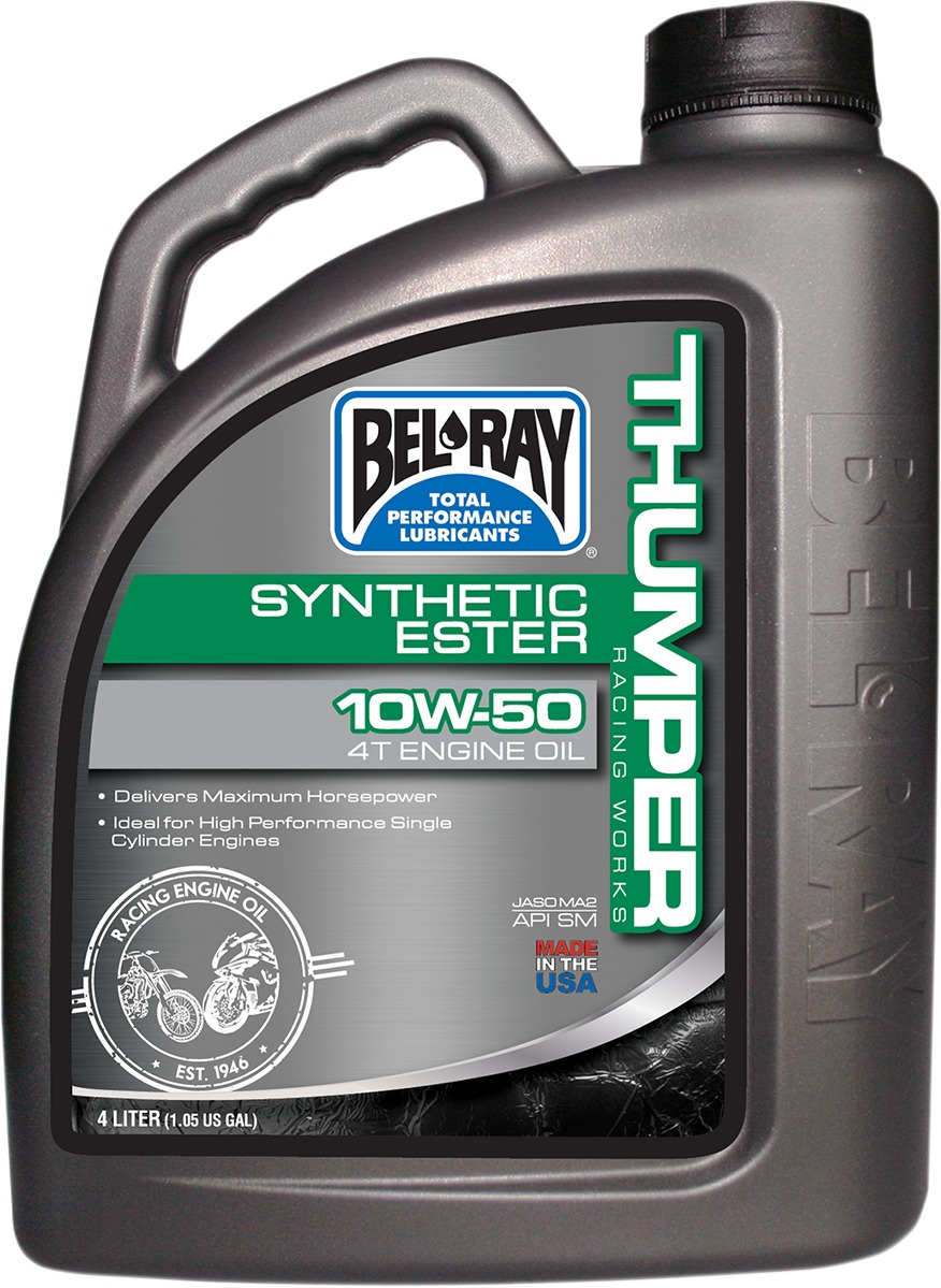 BEL-RAY WORKS THUMPER RACING - OIL THUMPER SYN 10W-50 4L - Click Image to Close