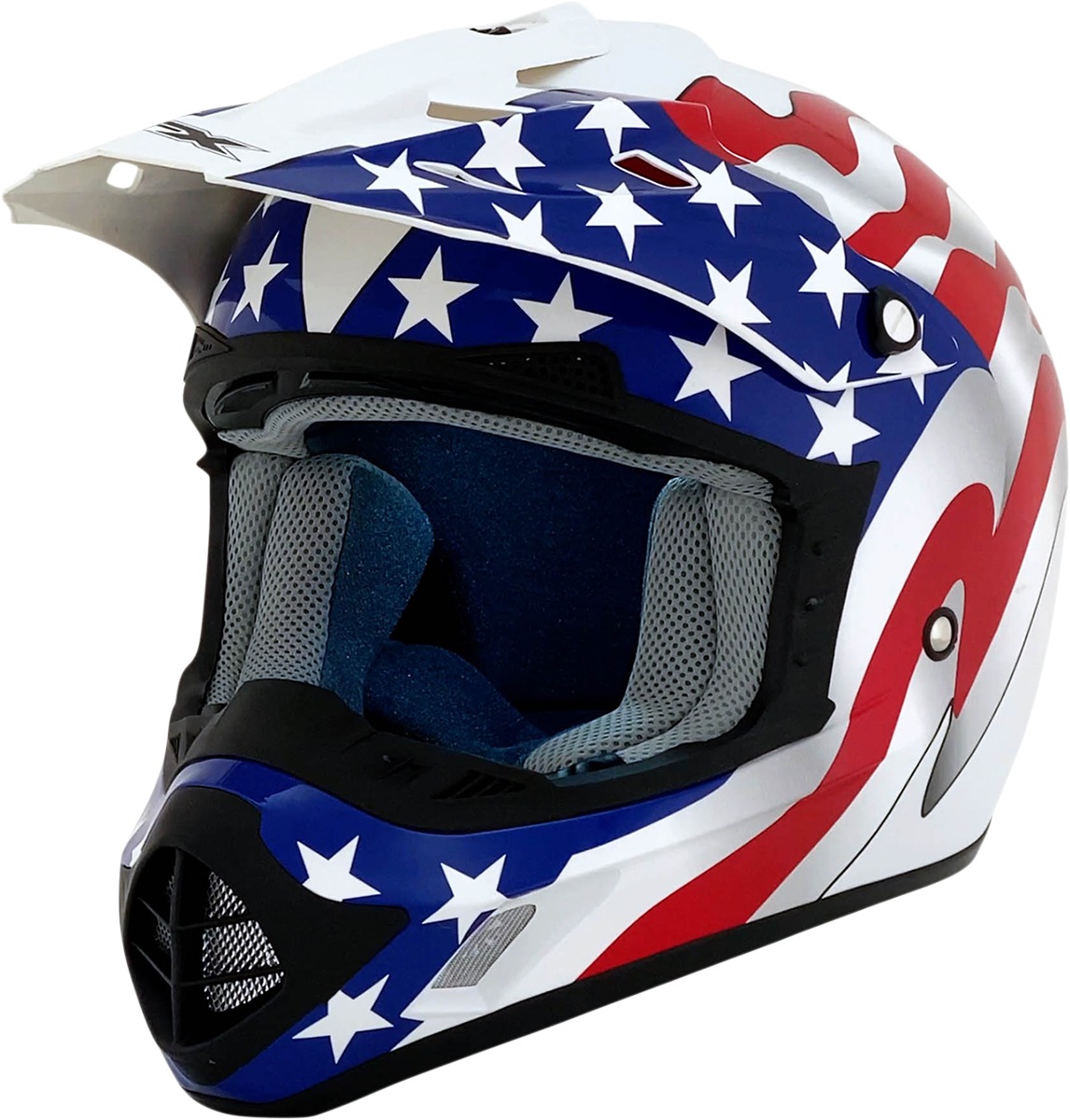 AFX FX-17 Flag Helmet Freedom White 3XL Unisex - Motocross helmet, Freedom/White, 3XL, Unisex - Click Image to Close