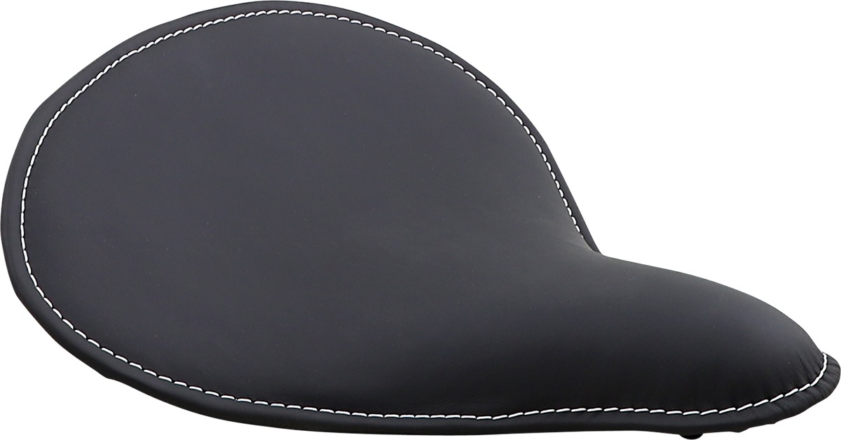 Drag Specialties Large Low-Profile Spring Solo Seat Black - Low-profile spring solo seat with white stitch - Click Image to Close