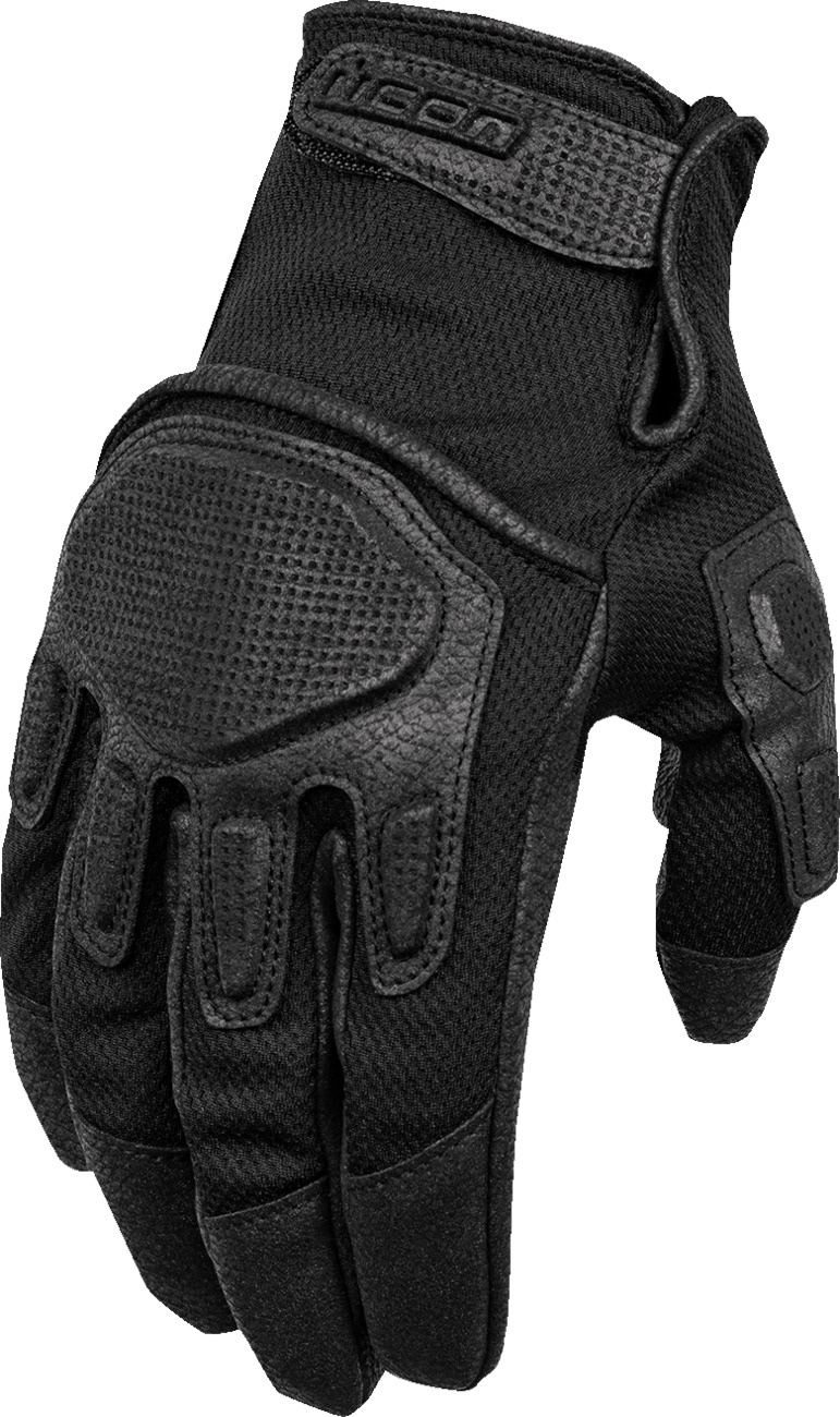 ICON Punchup CE Gloves Black Men's Large - Sport riding gloves, CE certified, Black, Men's Size L - Click Image to Close