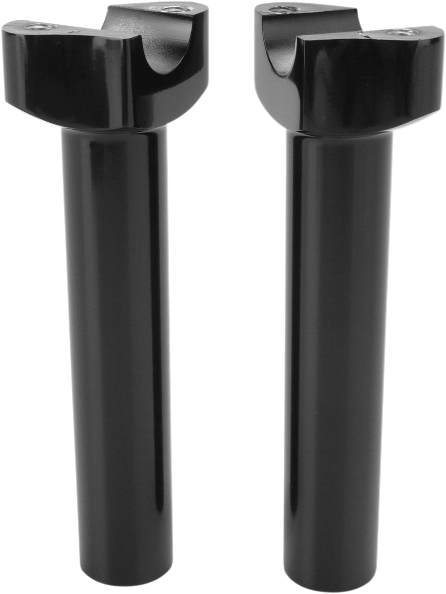 Drag Specialties Forged Aluminum Handlebar Risers 6.5in Black Pair - 6.5in black risers for 1in handlebars, pair - Click Image to Close