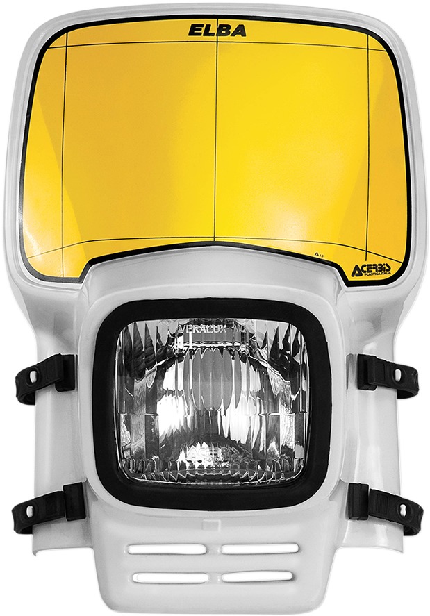 Acerbis Elba 2 Headlight White 12V 35W Universal Offroad - Retro headlight for enduro bikes, white, 12V 35W - Click Image to Close
