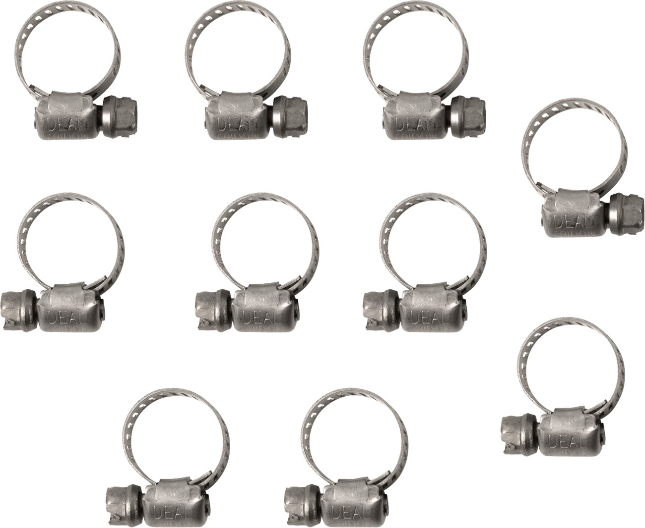 Helix Stainless Steel Worm Drive Hose Clamps 6-16mm 10 Pack - 10 pack, 6-16mm, stainless steel hose clamps - Click Image to Close
