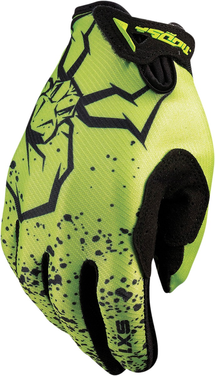 Moose SX1 Youth MX Gloves XL Green Black Unisex - Youth XL MX gloves in green/black by Moose - Click Image to Close