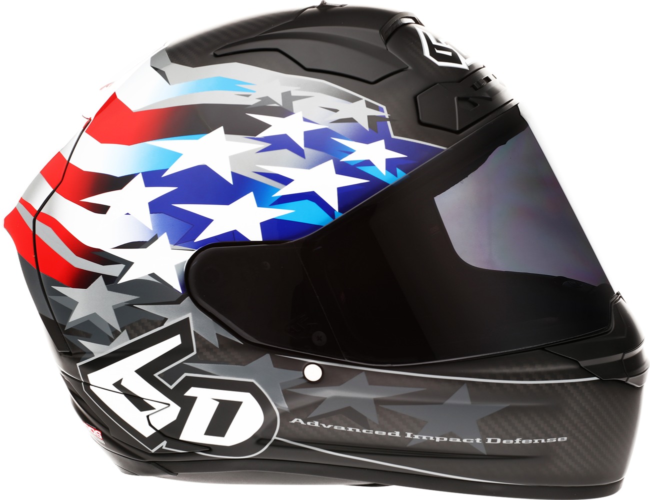 6D ATS-1R Patriot Full Face Helmet XL Red Blue White - Full face helmet, XL, Red/Blue/White - Click Image to Close