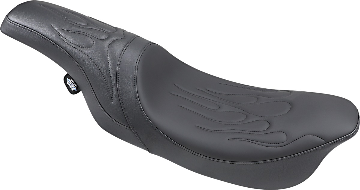 Predator Flame Stitched 2-Up Seat Low 3/4" - For 97-07 Harley FLHR FLHX - Click Image to Close