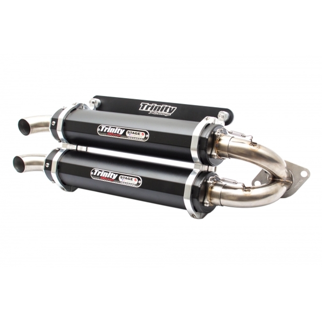 Stage 5 Slip On Exhaust - Dual Black Mufflers - For 18-21 RZR RS1 - Click Image to Close