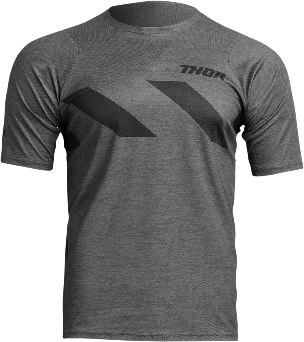 Thor Assist Hazard Short-Sleeve Jersey XL Black Heather Charcoal Men's - Performance MTB jersey XL Black Heather Charcoal - Click Image to Close
