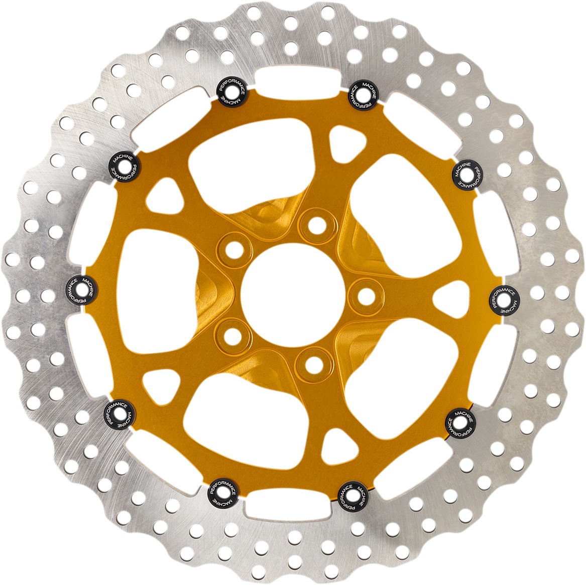 Performance Machine 13" Dominator Brake Rotor Gold Anodized - Click Image to Close