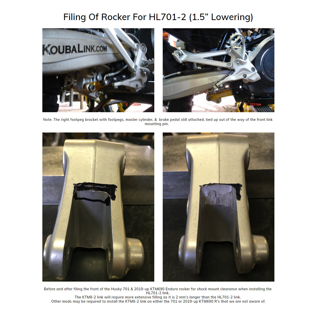 1.25"-1.5" Lowering Link - Lowers Rear Suspension 1.25 or 1.5 Inches - 08+ KTM 690 SMC/Enduro & 16+ Husqvarna 701 Enduro/SM - Click Image to Close