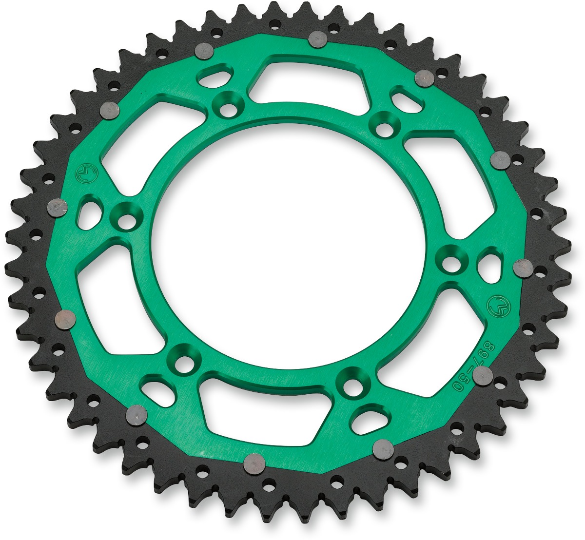 48T Green Dual Metal Rear Sprocket - For 82-20 Kawasaki KX KDX KLX Suzuki RMZ - Click Image to Close