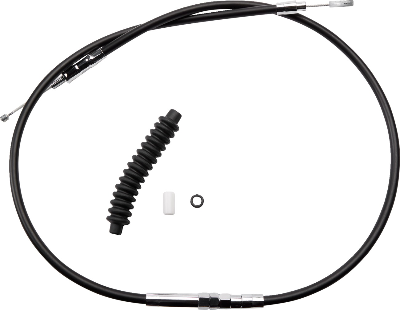 Drag Specialties Black Vinyl Clutch Cable Standard 52in For Harley-Davidson - Black clutch cable for Harley-Davidson models - Click Image to Close