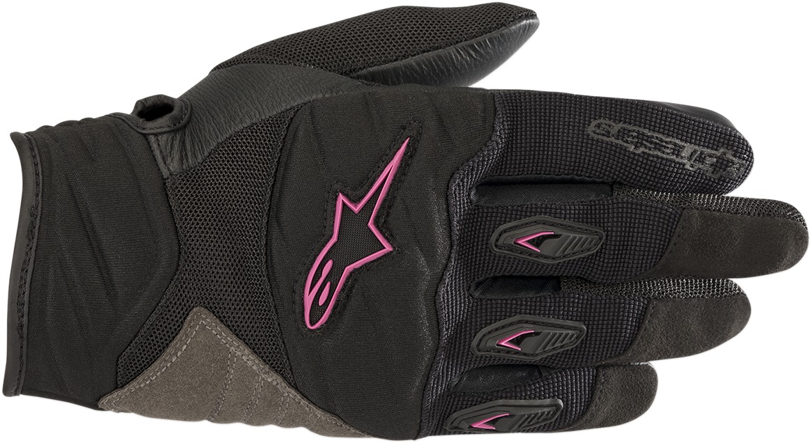 Women's Shore Street Riding Gloves Black/Pink Large - Click Image to Close