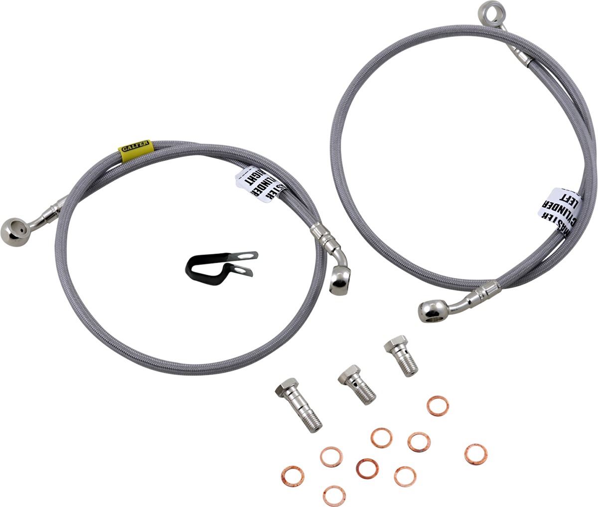 Stainless Steel Front 2-Lines Brake Line Kit - For 06-15 Kawasaki ZX14R Ninja - Click Image to Close