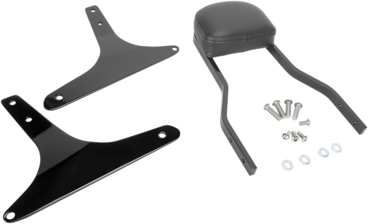 Short Square 14" Sissy Bar - Black - For 06-17 Harley Softail - Click Image to Close