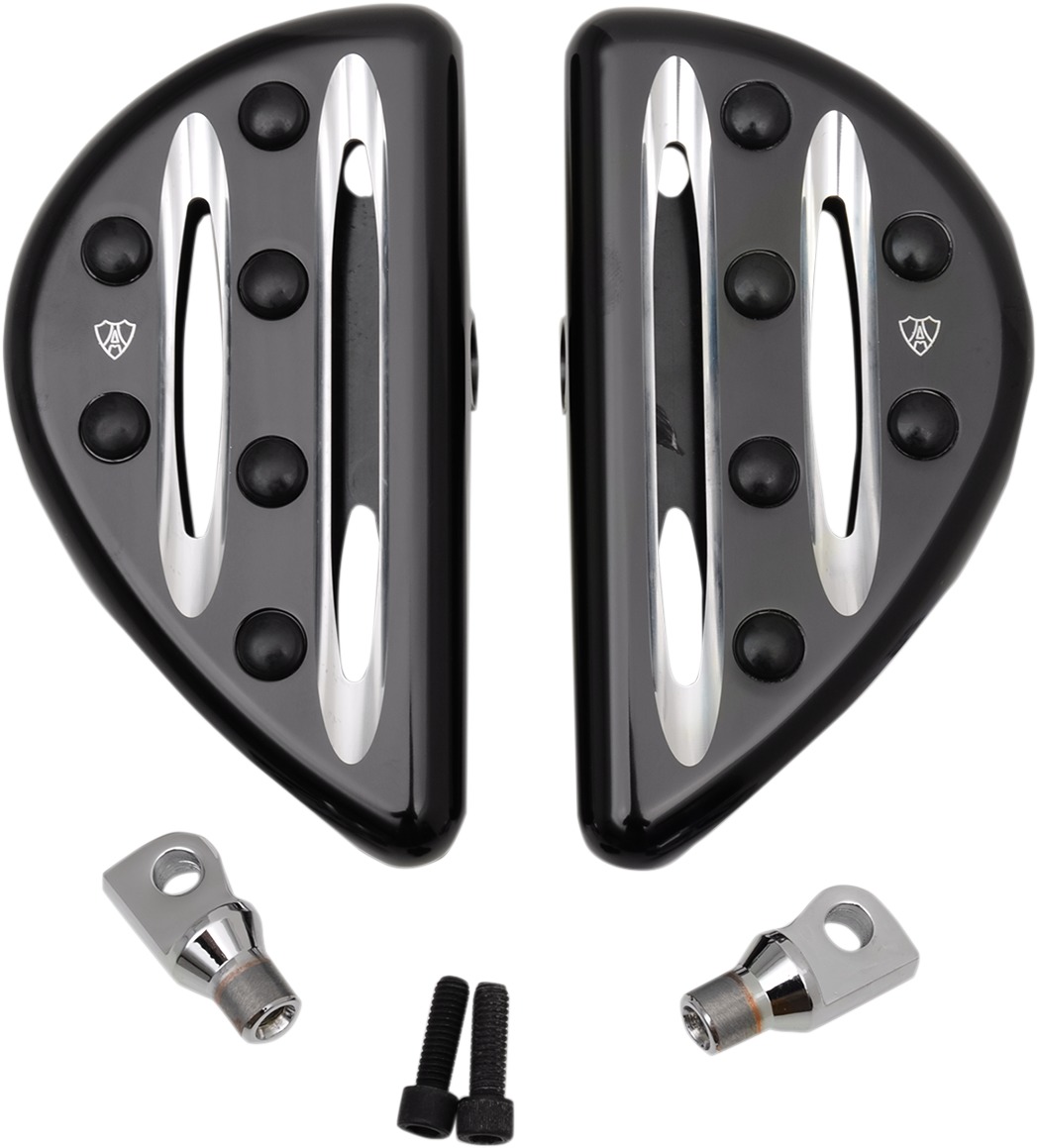 Deep Cut Adjustable Universal Peg Mount Floorboards - Black - Click Image to Close