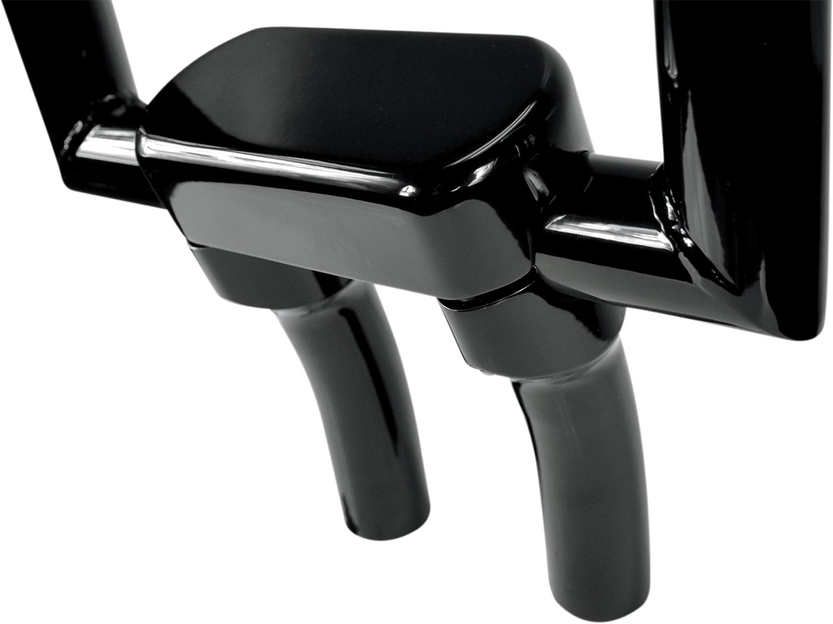 Drag Specialties Big Buffalo Handlebar Riser & Top Clamp Kit Gloss Black - 5.5 in. pullback riser kit with clamp, gloss black - Click Image to Close