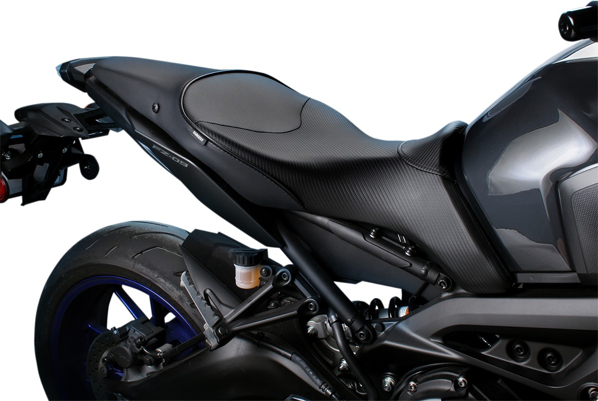 World Sport Performance Plain CarbonFX Vinyl Solo Seat - Black - FZ09 - Click Image to Close