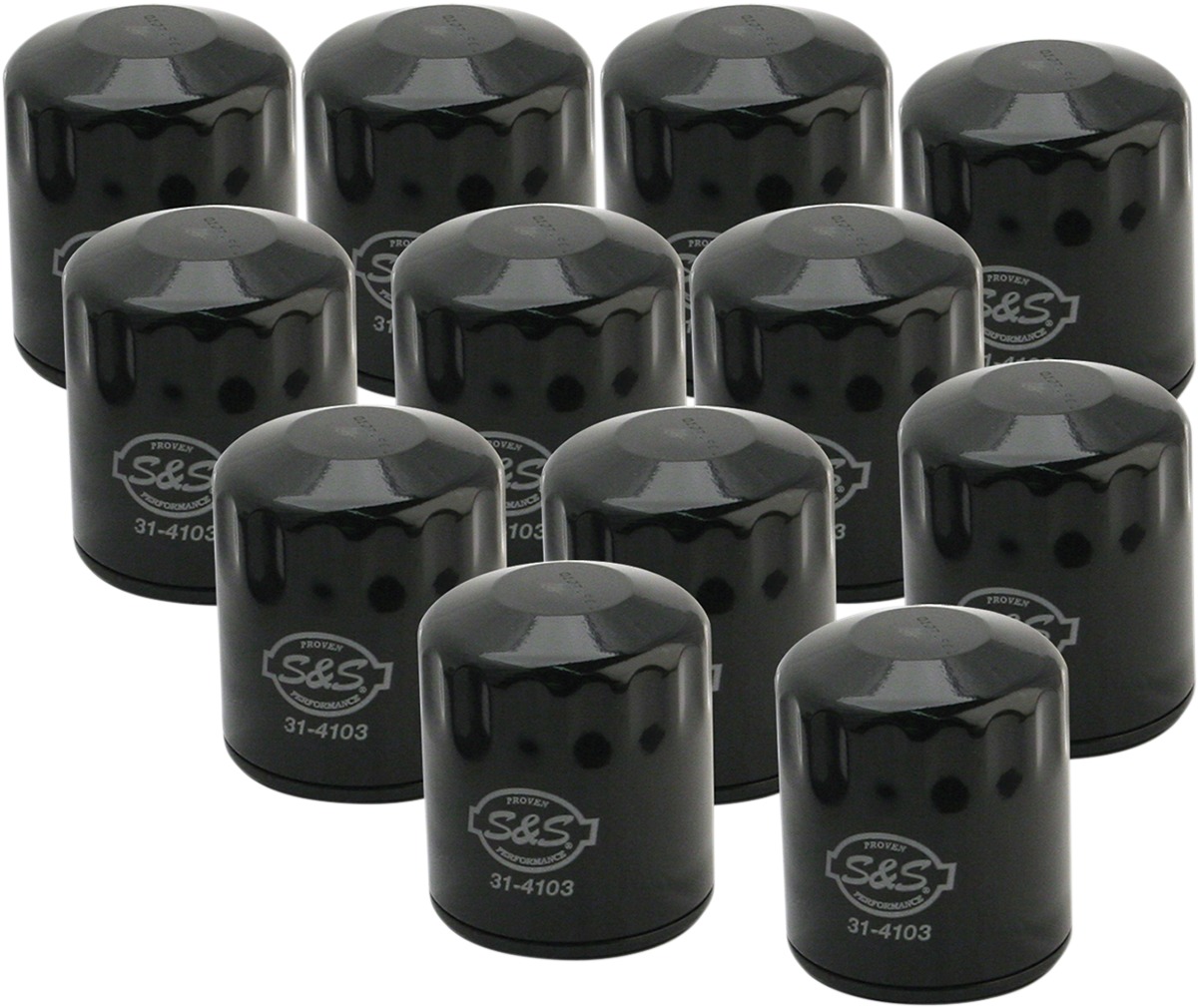 S&S Cycle Black Oil Filter 12 Pack For Harley-Davidson 99-23 Models - Click Image to Close