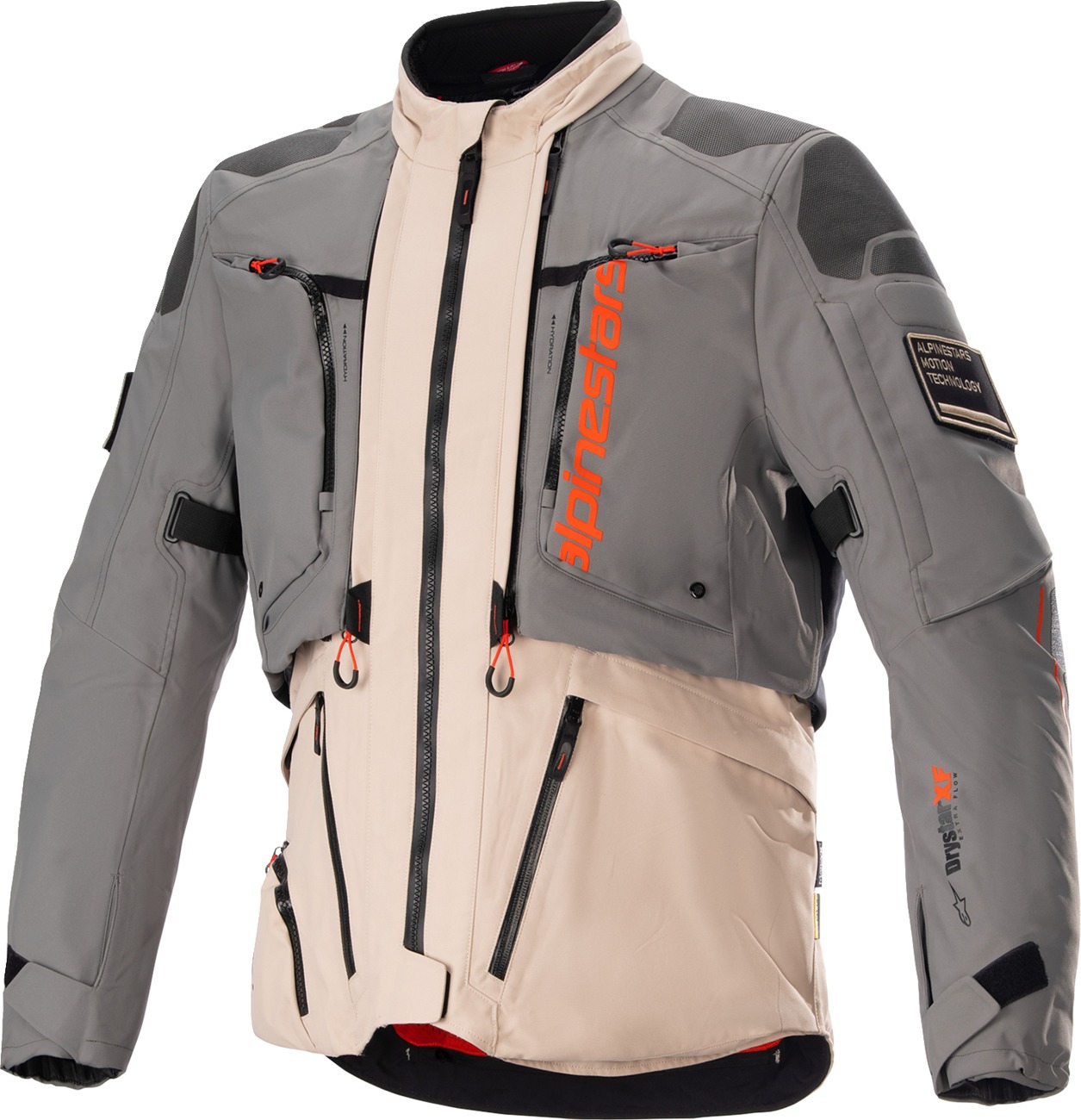Alpinestars AMT-10R Drystar XF Jacket 2XL Gray Black Tan Orange Men's - All-weather textile jacket, size 2XL, men's - Click Image to Close