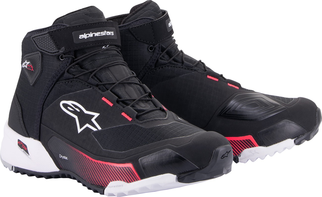Alpinestars Stella CR-X Drystar Shoes Black/Pink Womens Size 10 - Waterproof riding shoes for women, size 10, black/pink - Click Image to Close