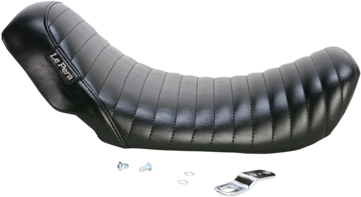 Bare Bones Pleated Vinyl Solo Seat Black Foam - For 06-17 Harley Dyna - Click Image to Close