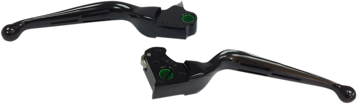 Slotted Hydraulic Brake/Clutch Lever Set - Black - For 14-16 HD FLHTCUTG FLRT - Click Image to Close