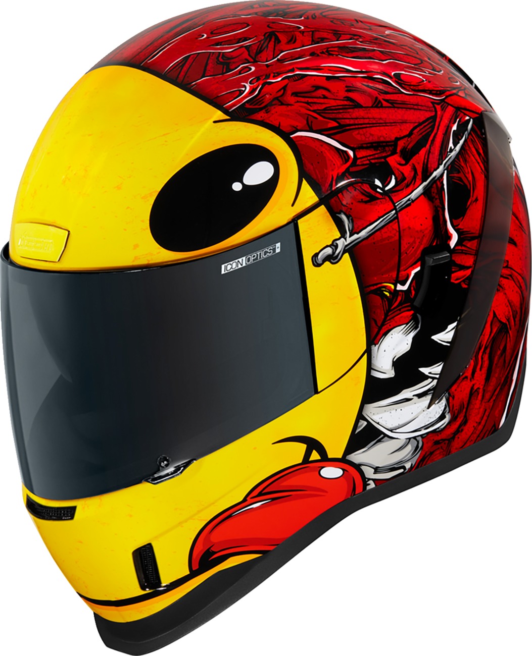 ICON Airform Brozak MIPS Helmet - Large Red/Yellow - Full-face helmet with MIPS and internal sun shield - Click Image to Close