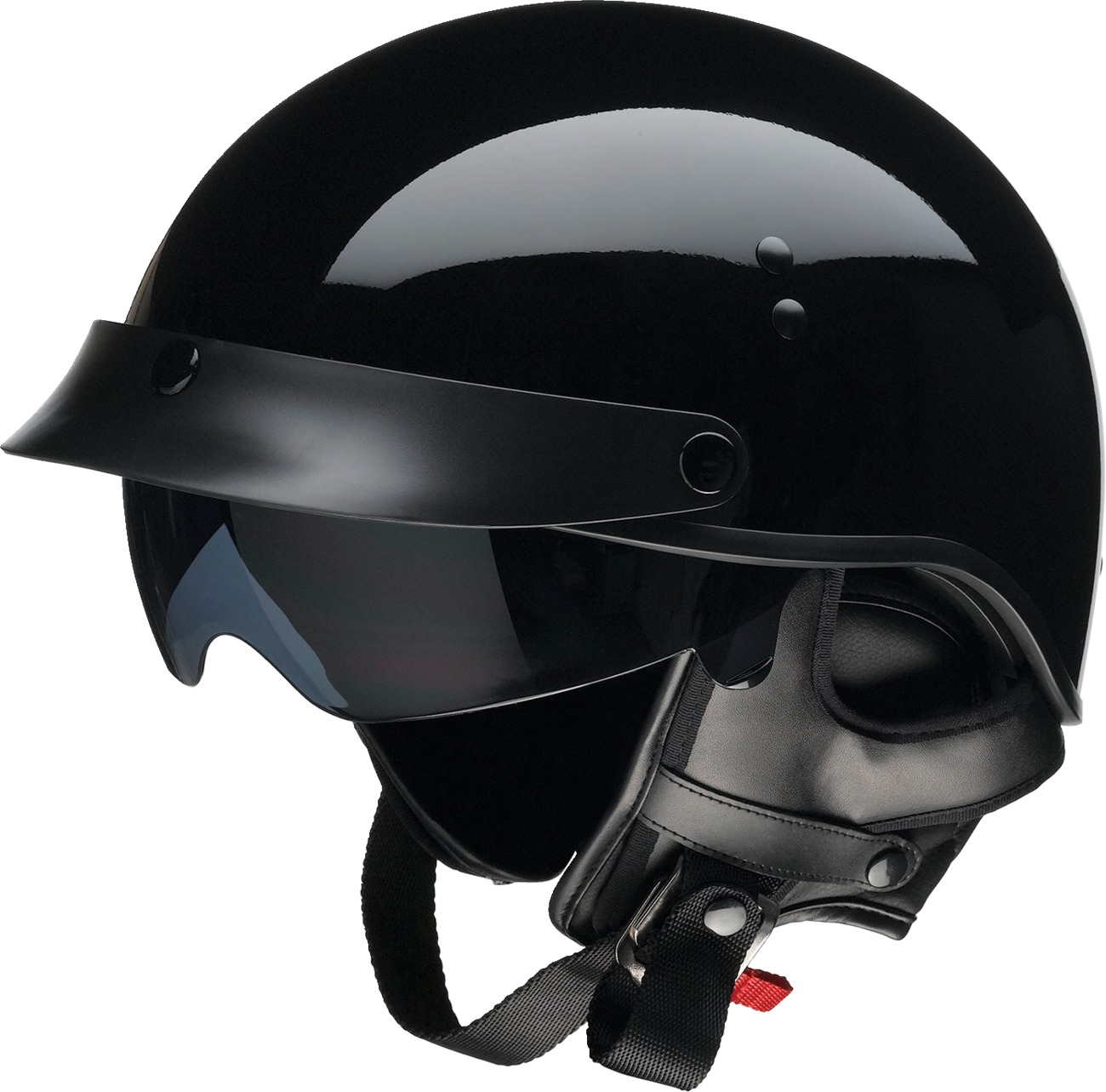 Z1R Vagrant NC Helmet 2XL Gloss Black Unisex - Half face helmet with sun visor, 2XL, Gloss Black - Click Image to Close