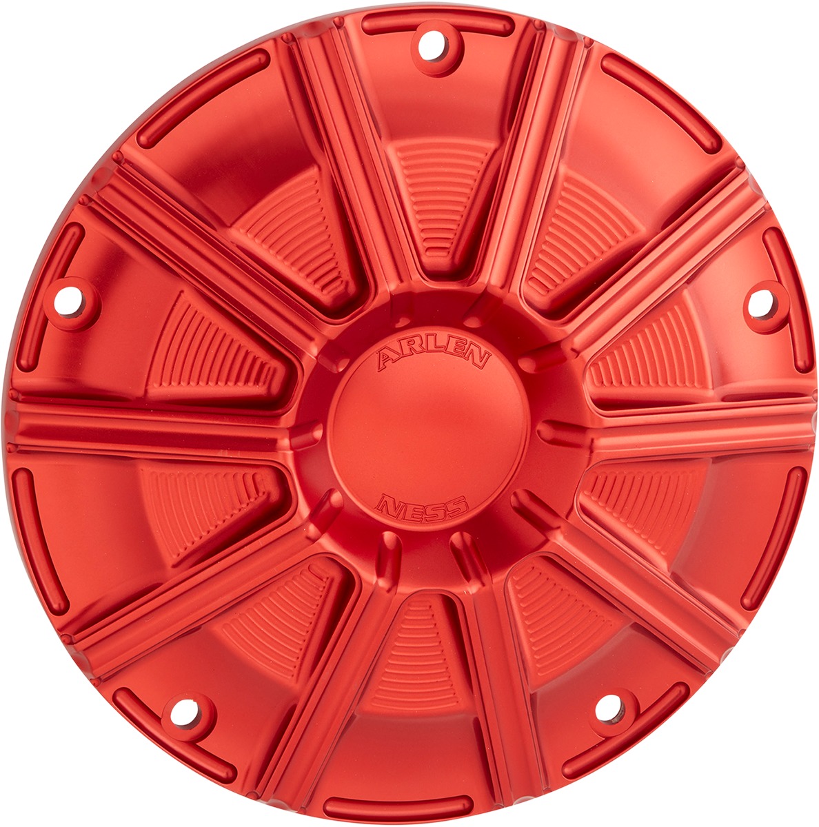 Arlen Ness 10-Gauge Derby Cover Red - Click Image to Close