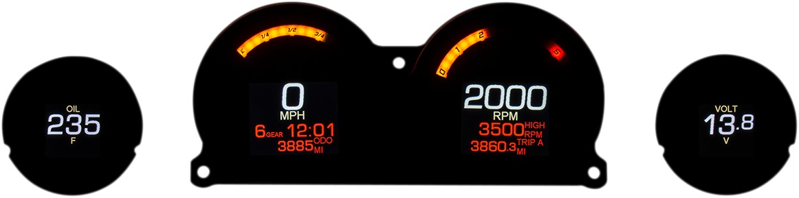 4 Gauge Set - 14-19 Harley Davidson Touring - Click Image to Close