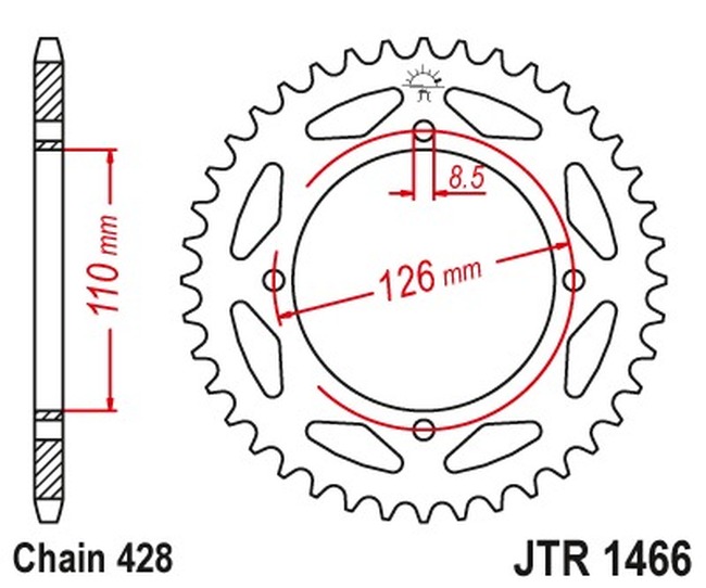 Steel Rear Sprocket - 47 Tooth 428 - For KX65 RM65 KLX125 - Click Image to Close