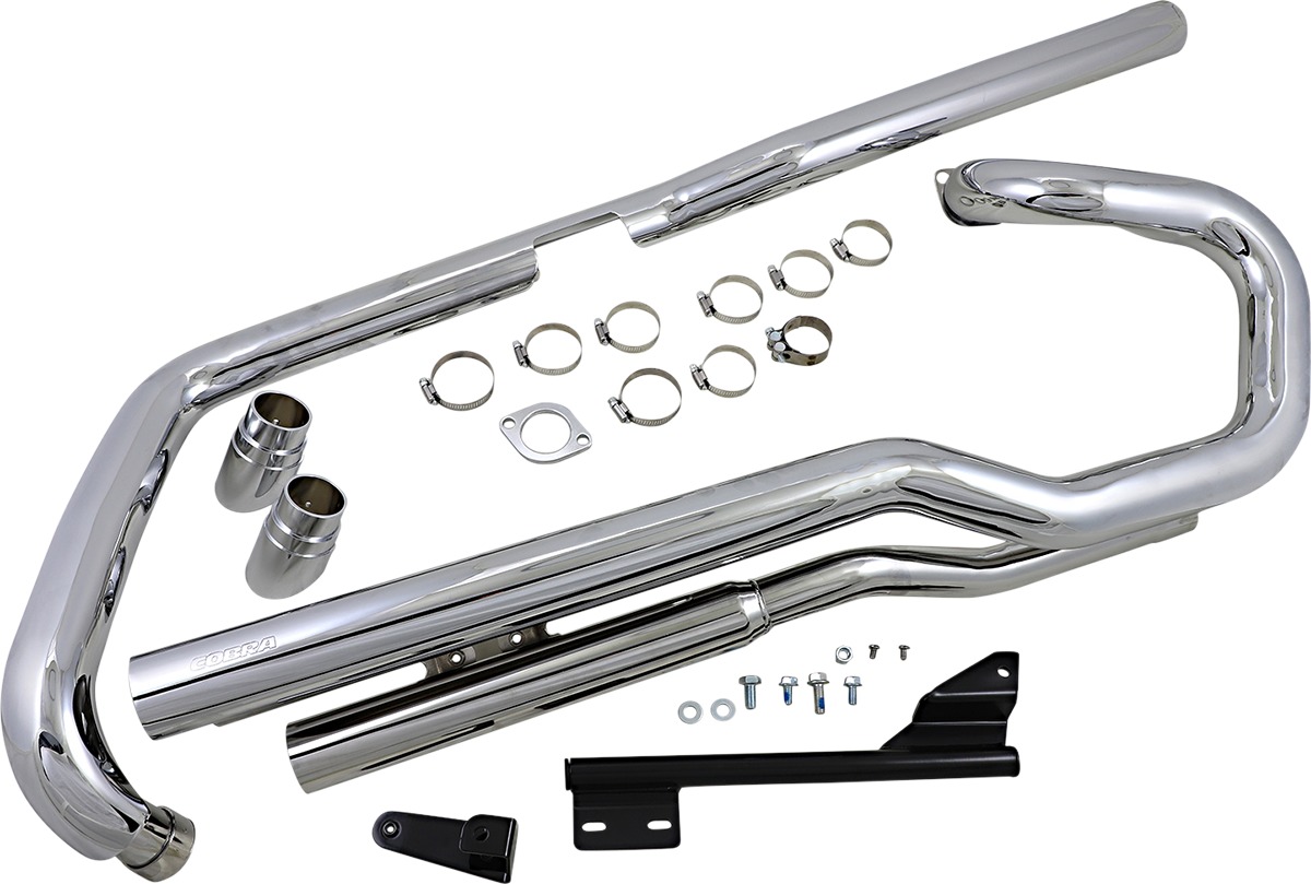 Speedster Slashdown Full Exhaust System Chrome - For 02-08 Honda VTX1800C/F - Click Image to Close