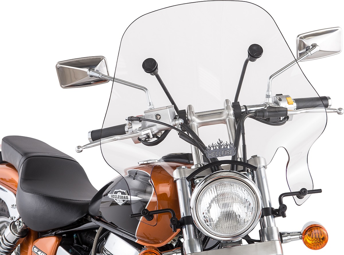 Hellfire Cruiser Windshield 18" Clear - Click Image to Close