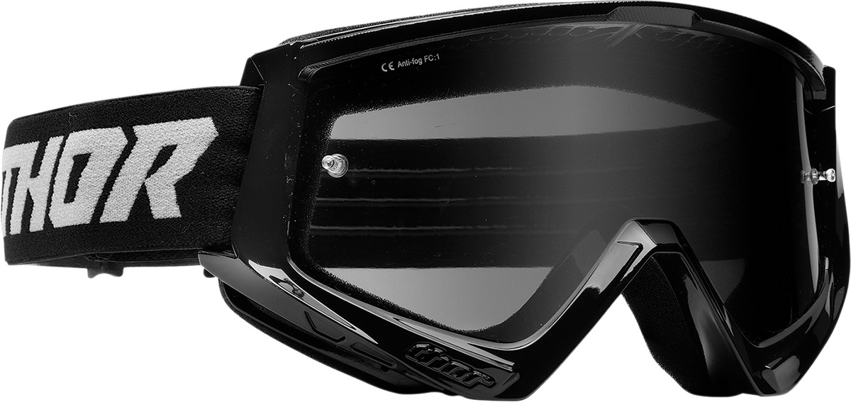 Thor Combat Sand Racer Goggles Black Smoke Lens Adult Unisex - Anti-fog sand goggles, smoke lens, adult unisex - Click Image to Close