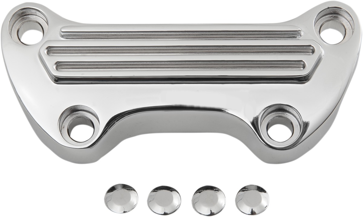 Drag Specialties Handlebar Clamp Chrome 1in For 99-17 Harley Models - Chrome handlebar clamp for 99-17 Harley 1in bars - Click Image to Close