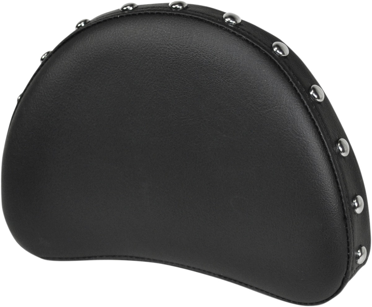 Renegade Half-Moon Studded 8" Sissy Bar Pad - Black - For Harley - Click Image to Close