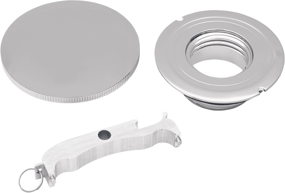 Drag Specialties Gas Cap with Paint Protectors Chrome Harley-Davidson - Click Image to Close