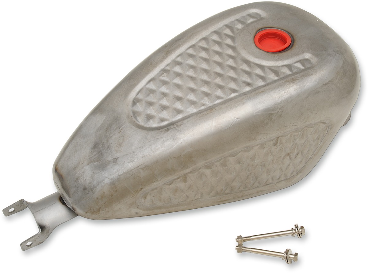 Drag Specialties Custom Gas Tank Raw Steel For Harley Sportster - Steel gas tank fits Harley Sportster models - Click Image to Close